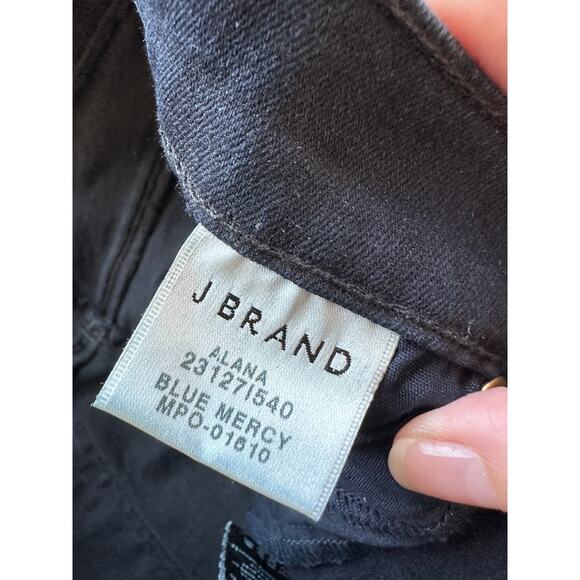 J Brand Alana Dark Blue Mercy Distressed Knee Raw Hem Skinny Jeans 24 - Picture 11 of 16